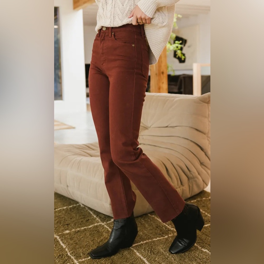Bohme Women's Straight Leg Jeans in Rust
